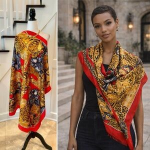 100% Silk Jungle Animals Scarf